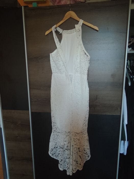 Елегатна Бяла  Рокля – официална, коктейлна, парти повод, кръщене