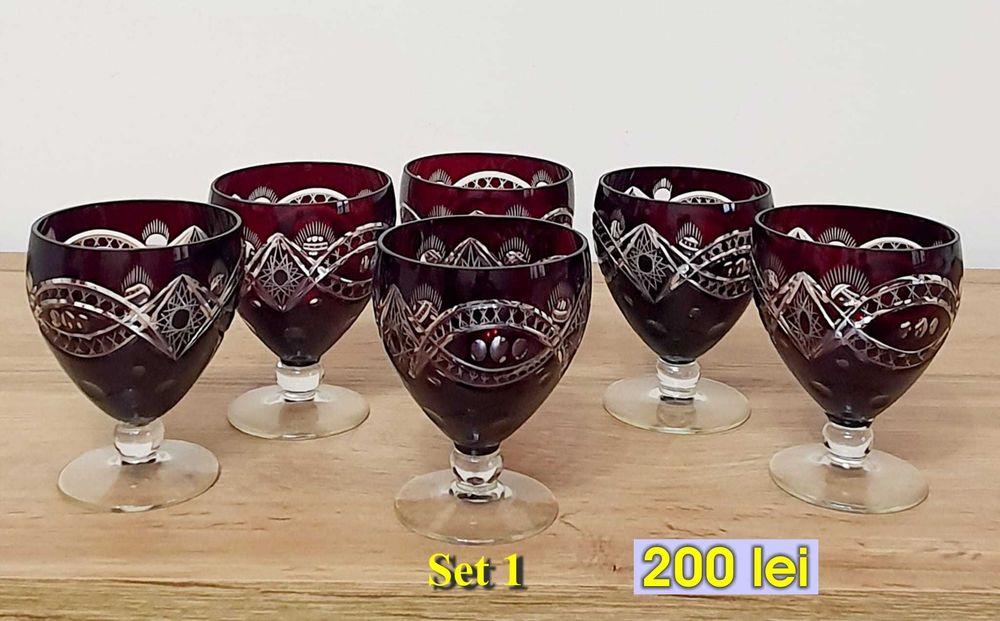 Seturi pahare cristal pentru băuturi