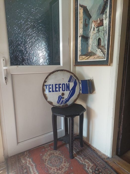 Semn telefonic vechi tabla emailata ani 60