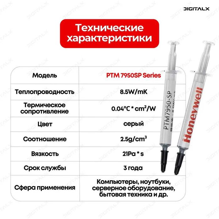 Термопаста с фазовым переходом Honeywell PTM 7950SP, 2 грамма