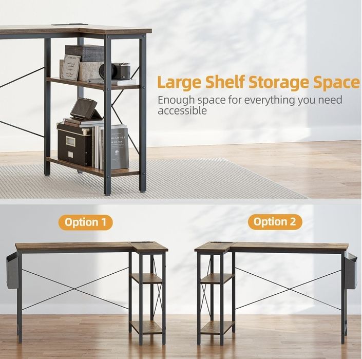 Vând birou in forma de L, maro