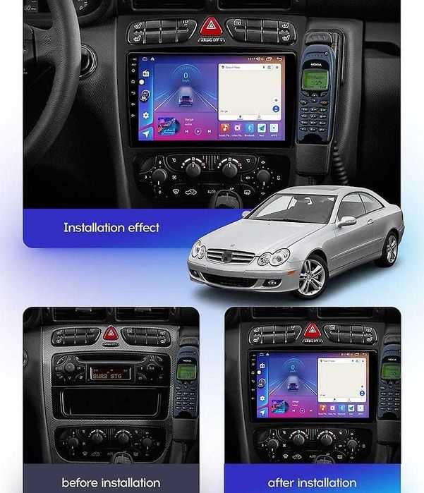 Мултимедия Двоен дин Android  Mercedes C W203 C220 CLK W209 Навигация