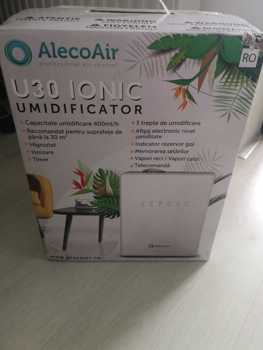 Umidificator cu ultrasunete AlecoAir U30 IONIC NEW,  Display Digital
