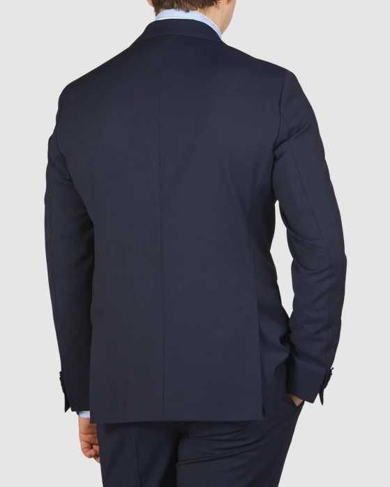 Sacou blazer slim 52 XL de lux Eduard Dressler lana super 130's navy