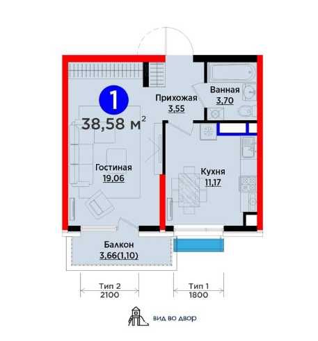 Продам 1-ком. кв 38.58 м2 в ЖК Maftun Makon |6 этаж| Скидка -25%!(АА)