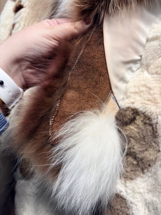 Haina din blană naturala ruseasca iepure & vulpe