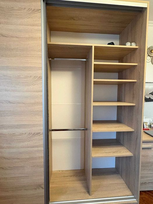 Dressing cu usi glisante Stejar Sonoma H230 x L220 x A60 cm Pal 18 mm