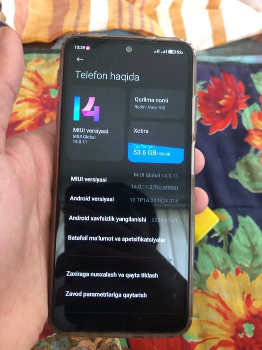 Redmi note 10S 128/6+2 srochni !