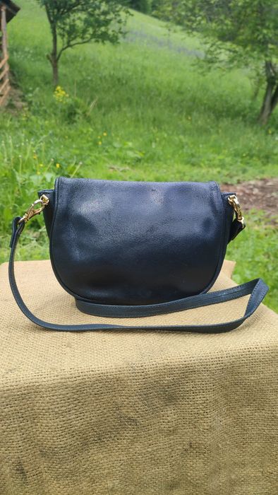 Geantă Coccinelle piele naturală bleumarin Made in Italy