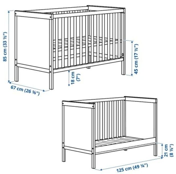 Pătuț Ikea Sundvik / pătuț bebelus  / pătuț copii ikea