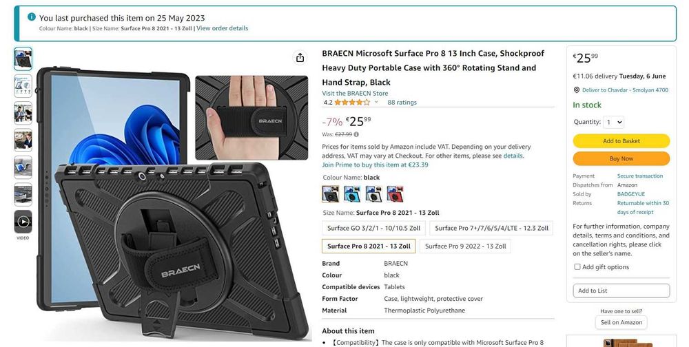 Калъф за microsoft surface pro 8