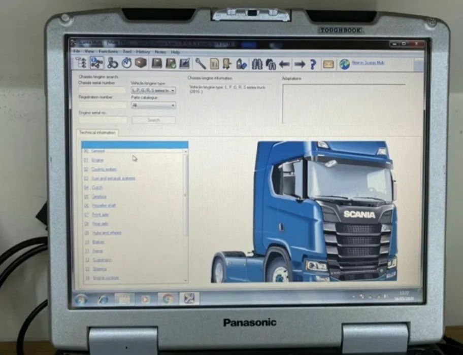 Diagnoza profesionala Scania VCI3 2024+ Laptop Panasonic CF Militar i5
