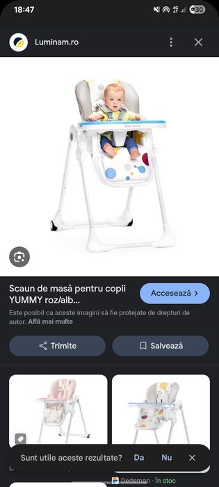 Scaun de masă pt copii/bebeluși