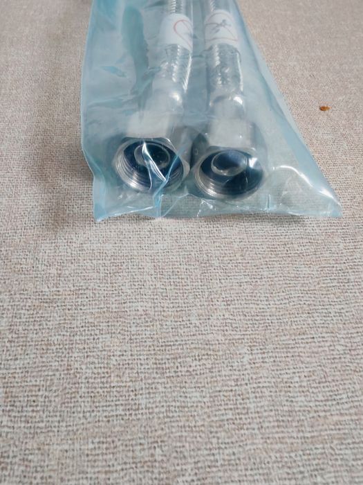 Set 2 bucăți racord flexibil apă, inox,  40 cm, filet 1/2