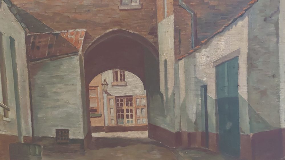 Tablou ulei pe lemn, semnat -1937,scoala austriaca