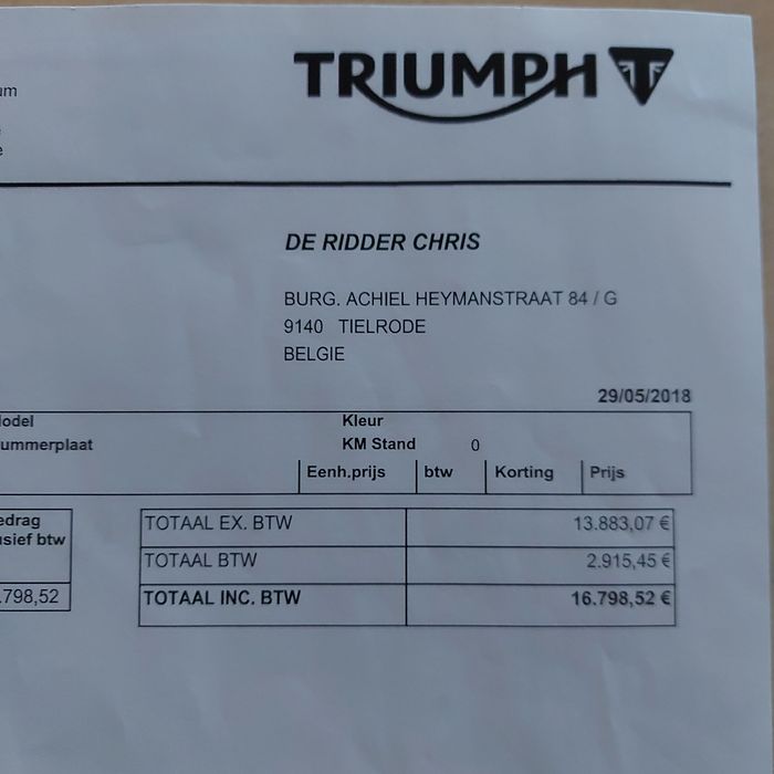 Triumph Thruxton 1200 custom An 2018 9500km