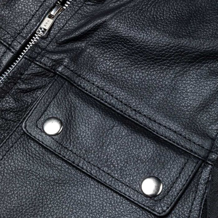Vesta moto de piele de vaca Noua Black Highway