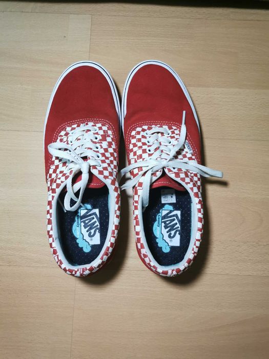 Vans Checkers rosu/alb in calitate impecabila