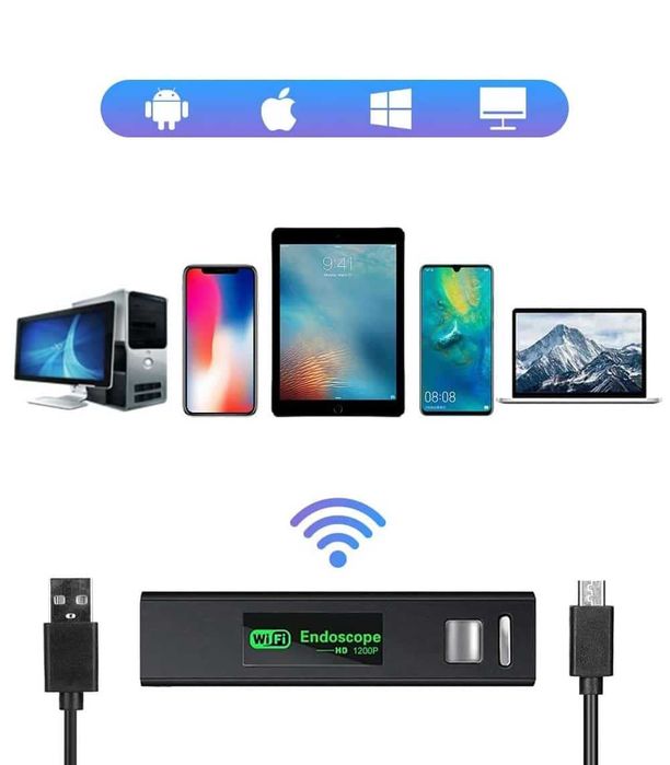 Inskam 110A – WIFI HD Ендоскоп камера 8mm | HARD | 1200P | IP68 | 5м