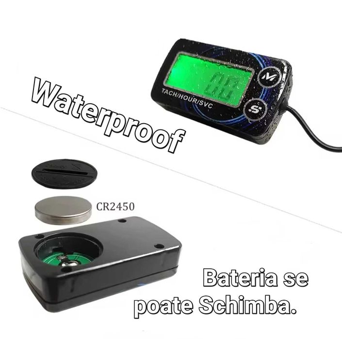 Tahometru–Turometru LCD–Universal–Motocicleta ATV Scuter Motocultor–T3