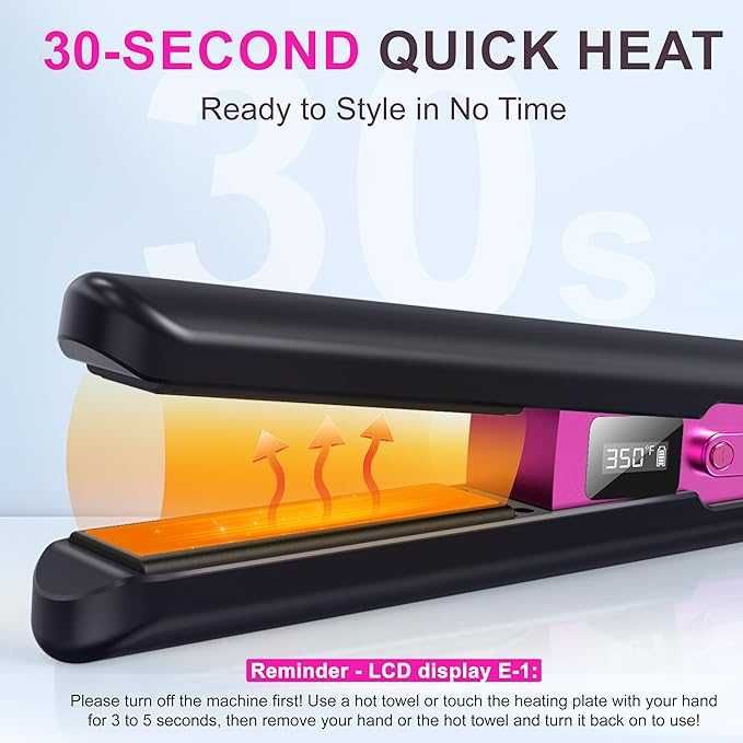 Rychi 2 в 1 безжична преса за коса и маша за изправяне и накъдряне