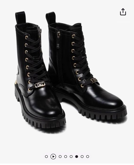 Кожени боти Tommy Hilfiger  40