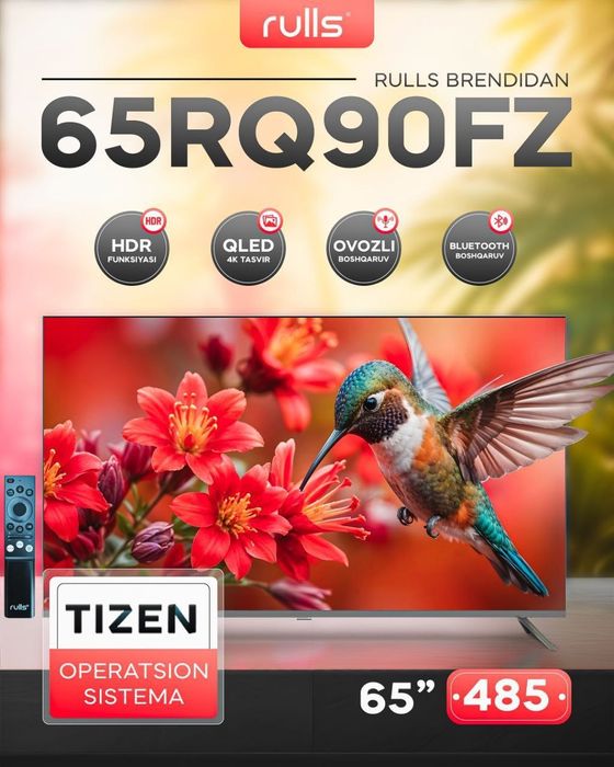 Телевизор Rulls 65RQ90FZ QLED 4K UHD Tizen TV. ХИТ ПРОДАЖ! купить
