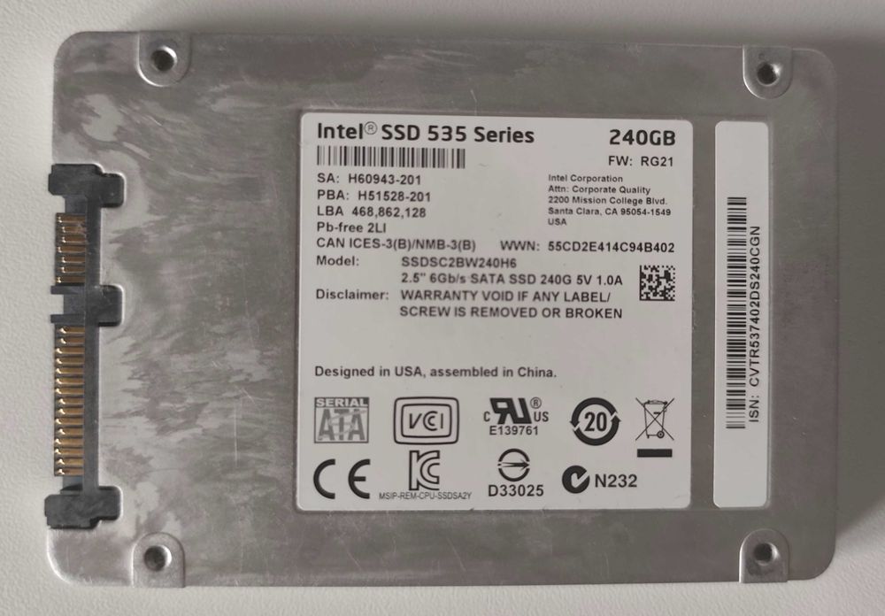 Intel SSD 535 Series 240GB – SSD диск 2.5" SATA