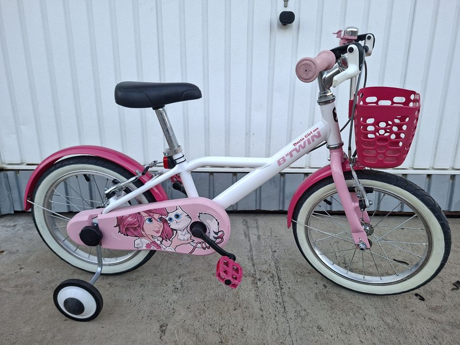 Bicicleta Btwin Docto Girl 16", pentru copii 4-7 ani.