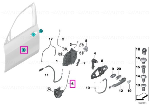 Mecanism inchidere asistata (Soft Close Automatic), usa fata, dreapta - BMW X5 G05 F95 M, X7 G07, XM G09