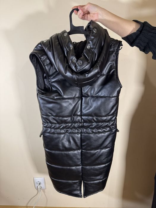 Vesta de piele neagra de Dama XS