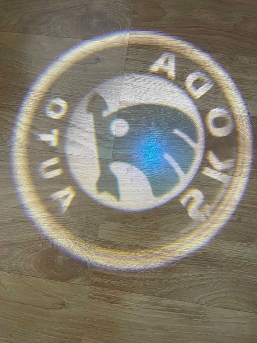Set 2 proiectoare portiera logo holograma auto cu led Skoda