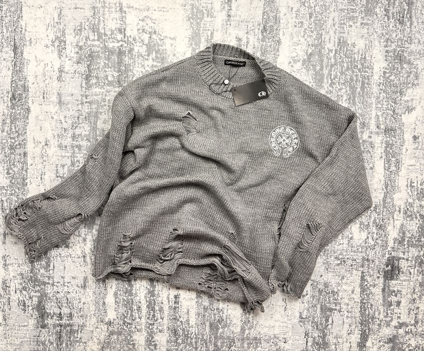 Chrome Hearts Bluza \ Pulover | Distressed Sweater