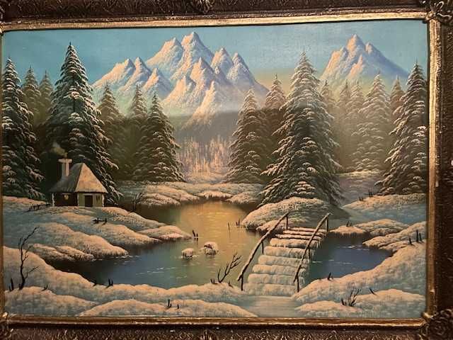 Tablou peisaj de iarnă