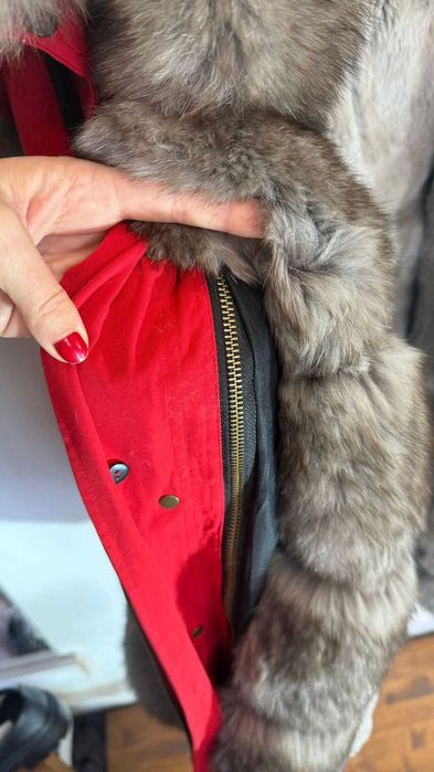 Geaca Parka de damă,Blană naturală
