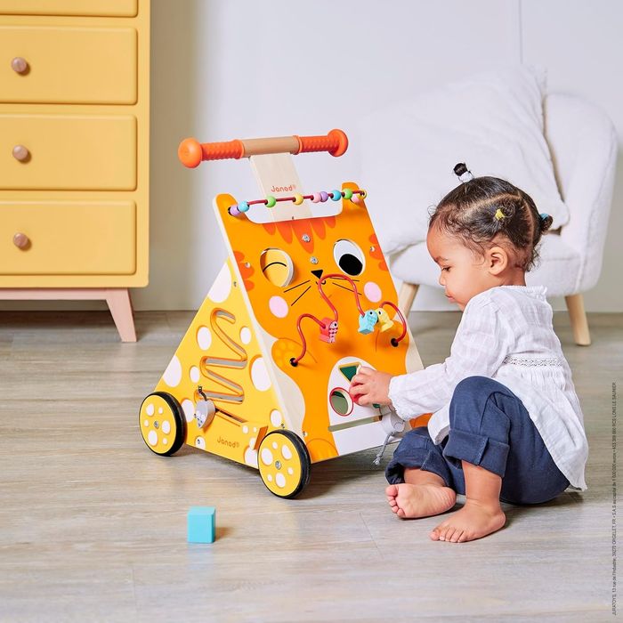 Проходилка Janod Wooden Activity Baby Walker Cat - 21.1" Tall - Ages 12 Months+ - J08005