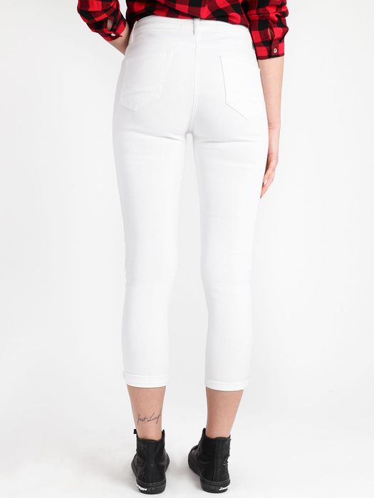 Дамски бели дънки с дантела размер 38