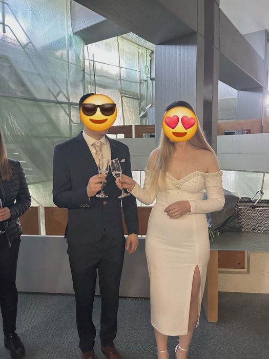 Rochie alba pentru cunuia civila