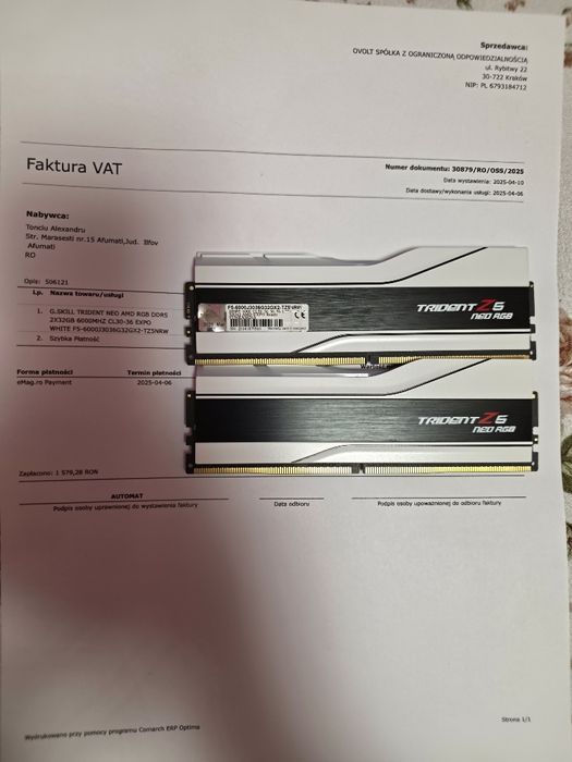 Kit  memorie RAM DDR5 G.Skill trident neo