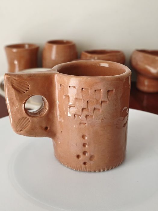 Cana, Mini Ghiveci Ceramic handmade, cana, pahar olărit NOU