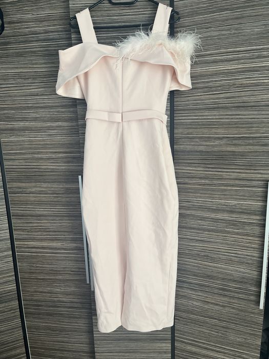 Rochie roz pal cu pene