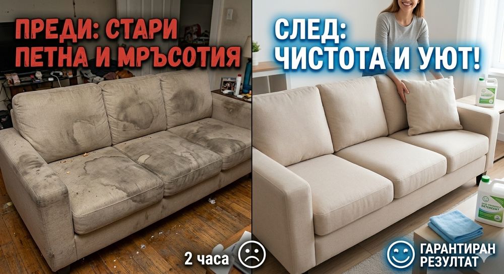 Професионално машинно пране на мека мебел