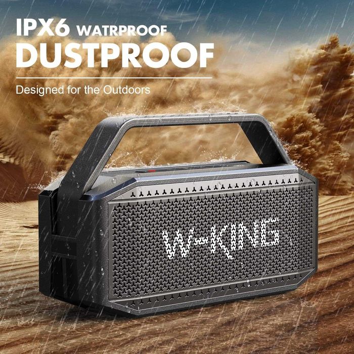 Bluetooth Колонка W-KING, 60W, Powerful Bass, TWS, NFC, TF Card