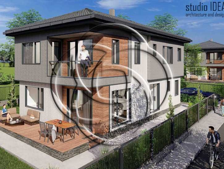 Парцел с проект за двуетажна къща до столицата