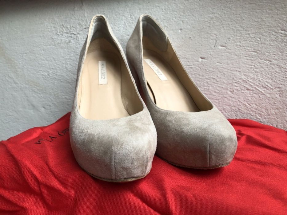 Pantofi Pura Lopez piele intoarsa bej 35