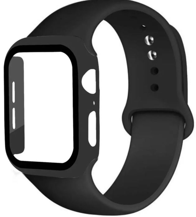 Bumper Curea Silicon + Husa cu Geam Incarcator Ceas Apple Watch