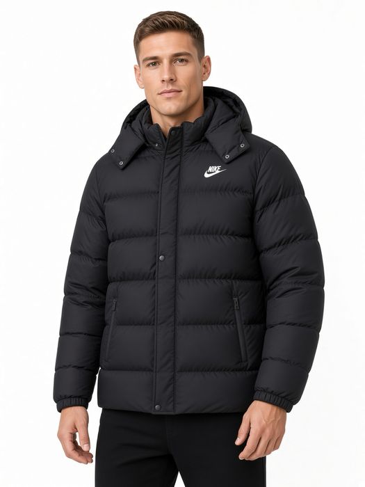 Geacă Nike puffer neagră – model hooded, calitate premium
