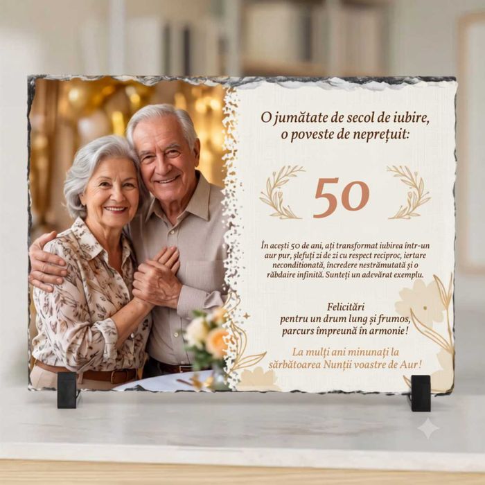 Plăci din Ardezie Naturală Personalizate cu Poza Ta & Mesaj — Cadou Unic - Cel mai mic pret!