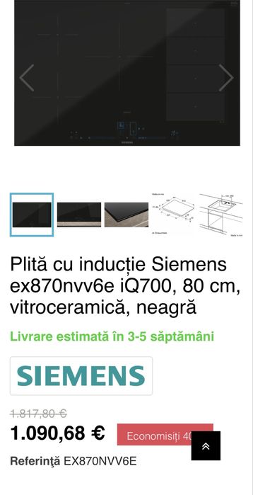Plita cu inductie siemens
