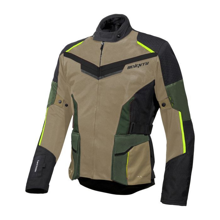 Geaca Seventy SD-JT70 Atacama nisipiu/verde/galben fluor moto